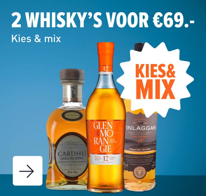 2 whisky's voor 69 euro! kies en mix